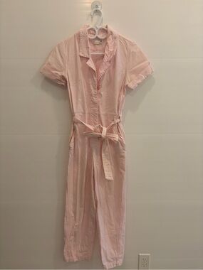 Wilfred (Aritzia) Light Pink Button-Front Jumpsuit with Tie Waist